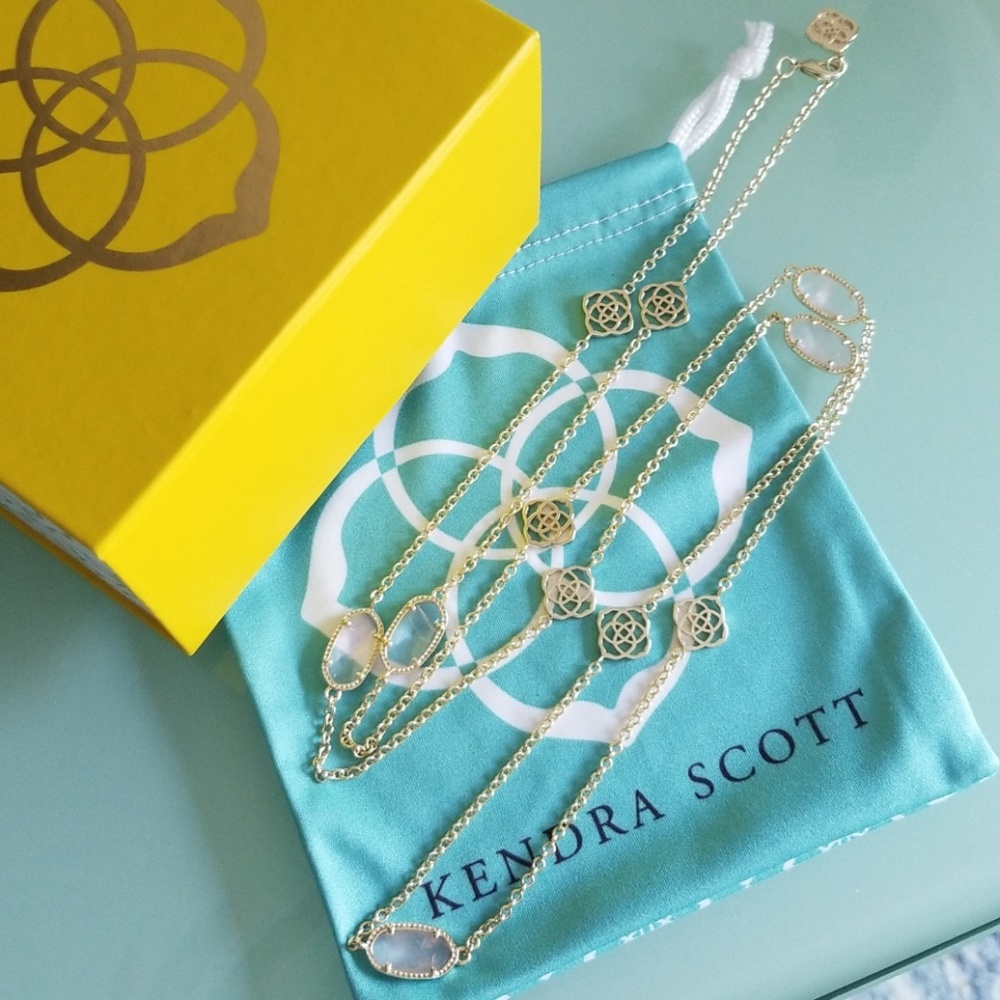 Kendra Scott Rose Quartz Sonya gold necklace - Picture 4 of 7